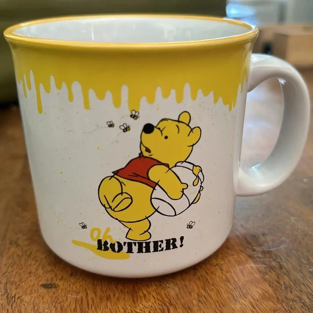 DISNEY Winnie The Pooh “Oh Bother” White 20oz Ceramic Camper style Mug Coffee.